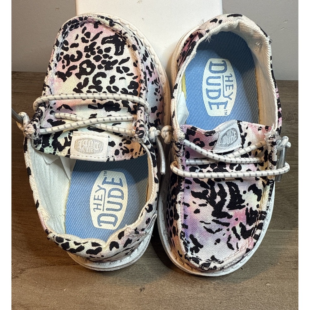 Hey Dude Kids Wendy Pink Leopard Slip-On Shoes Size 6